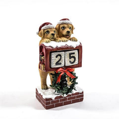 Calendario perpetuo natalizio con cani 24 cm