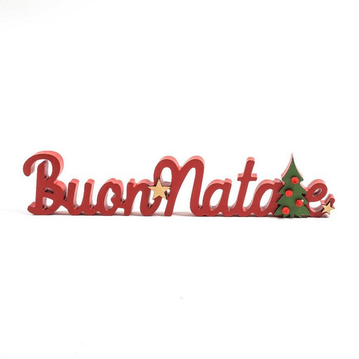 Scritta Buon Natale per decorazione natalizia in legno