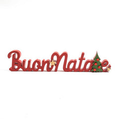 Scritta Buon Natale per decorazione natalizia in legno