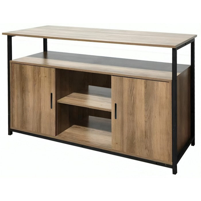 Mobile credenza industrial in metallo e legno con ripiano