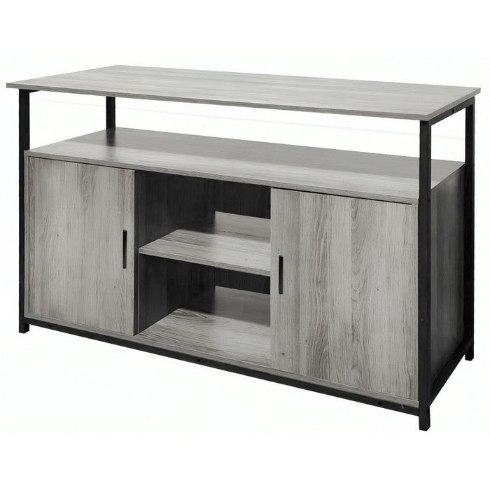Mobile credenza industrial in metallo e legno con ripiano