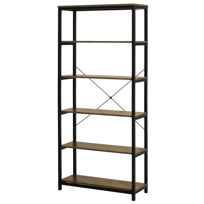 Scaffale industrial con 5 ripiani in metallo e legno