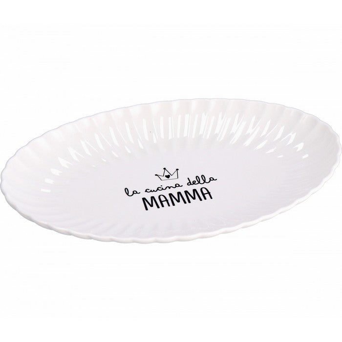 Vassoio ovale in ceramica 31 cm - Mamma - AD TREND - 63845852545402