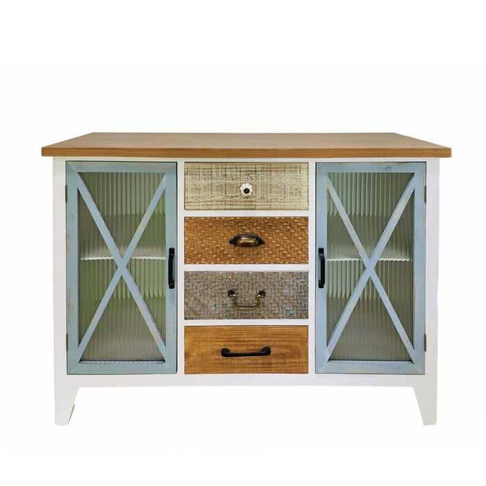 Credenza in legno con 2 ante e 4 cassetti - AD TREND - 63845857034618