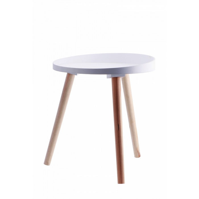 Tavolino in legno e mdf tondo in stile scandinavo 38 cm - AD TREND - 63845872435578