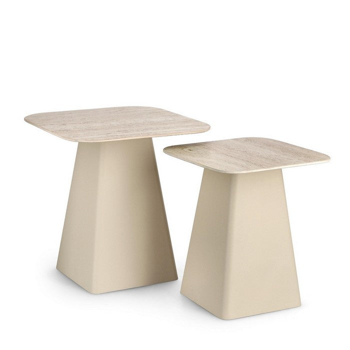 Tavolino quadrato con piano in ceramica travertino - Hardy - BIZZOTTO - 63738831962490