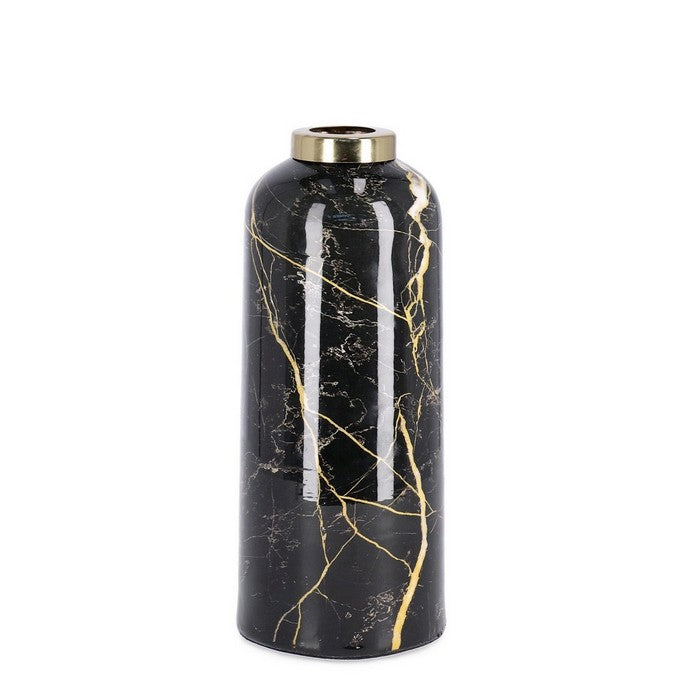 Vaso a forma di bottiglia in metallo effetto marmo - Masha - BIZZOTTO - 63738834813306