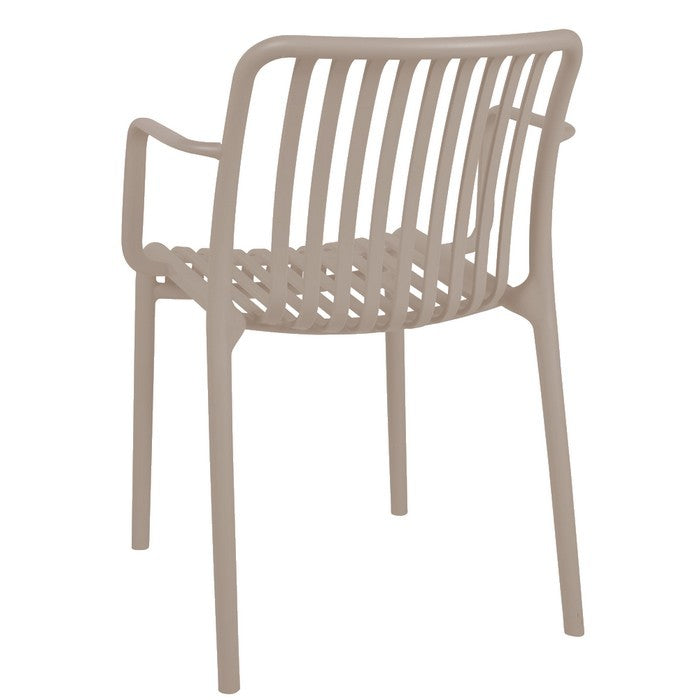 Set 6 poltrone da giardino con doghe impilabili in polipropilene anti-uv - Gardenia - BEST - 64590592835962
