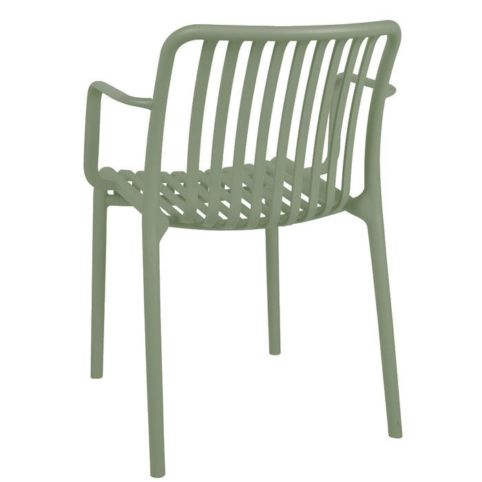 Set 6 poltrone da giardino con doghe impilabili in polipropilene anti-uv - Gardenia - BEST - 64590592344442
