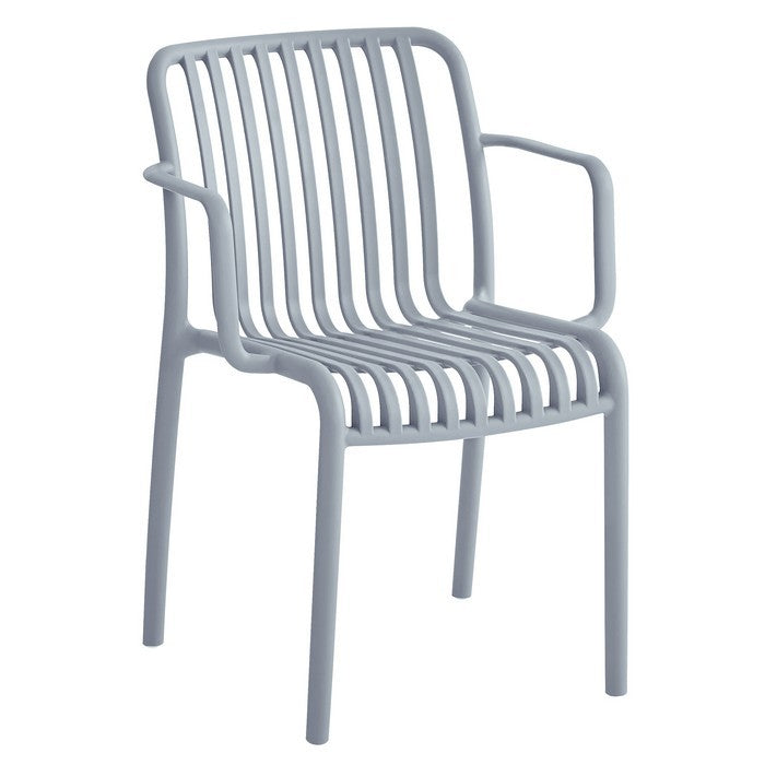 Set 6 poltrone da giardino con doghe impilabili in polipropilene anti-uv - Gardenia - BEST - 64590592508282