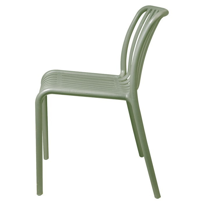 Set 6 sedie da giardino con doghe impilabile in polipropilene anti-uv - Gardenia - BEST - 64590636155258
