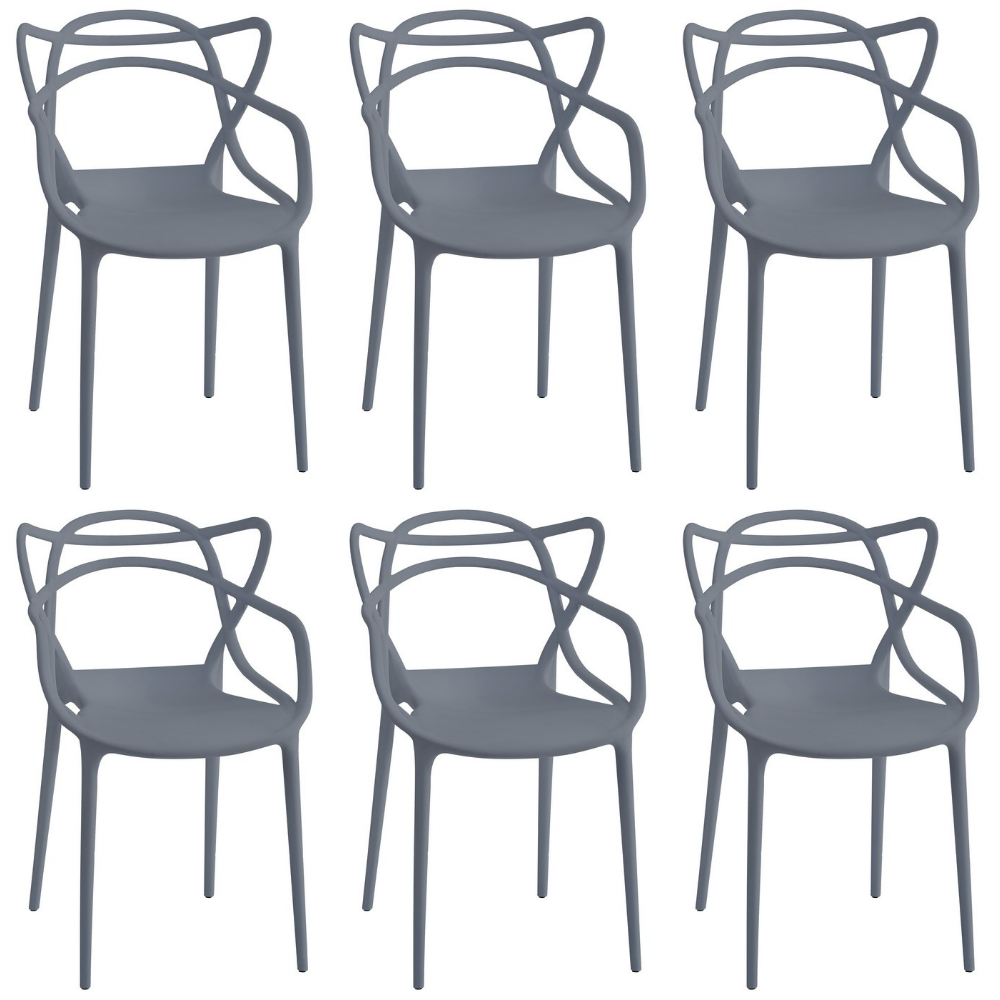 Set 6 sedie da giardino impilabili in polipropilene anti-uv - Alba - BEST - 63747390341498