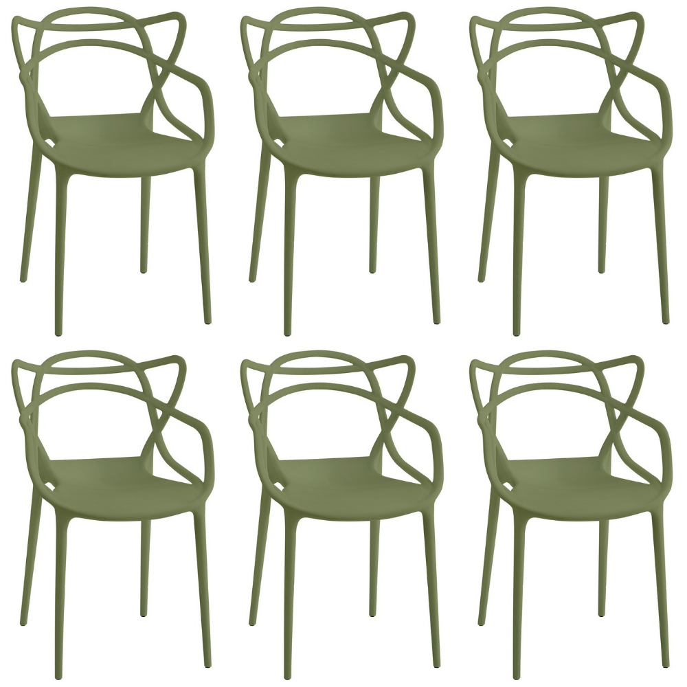 Set 6 sedie da giardino impilabili in polipropilene anti-uv - Alba - BEST - 63747390472570