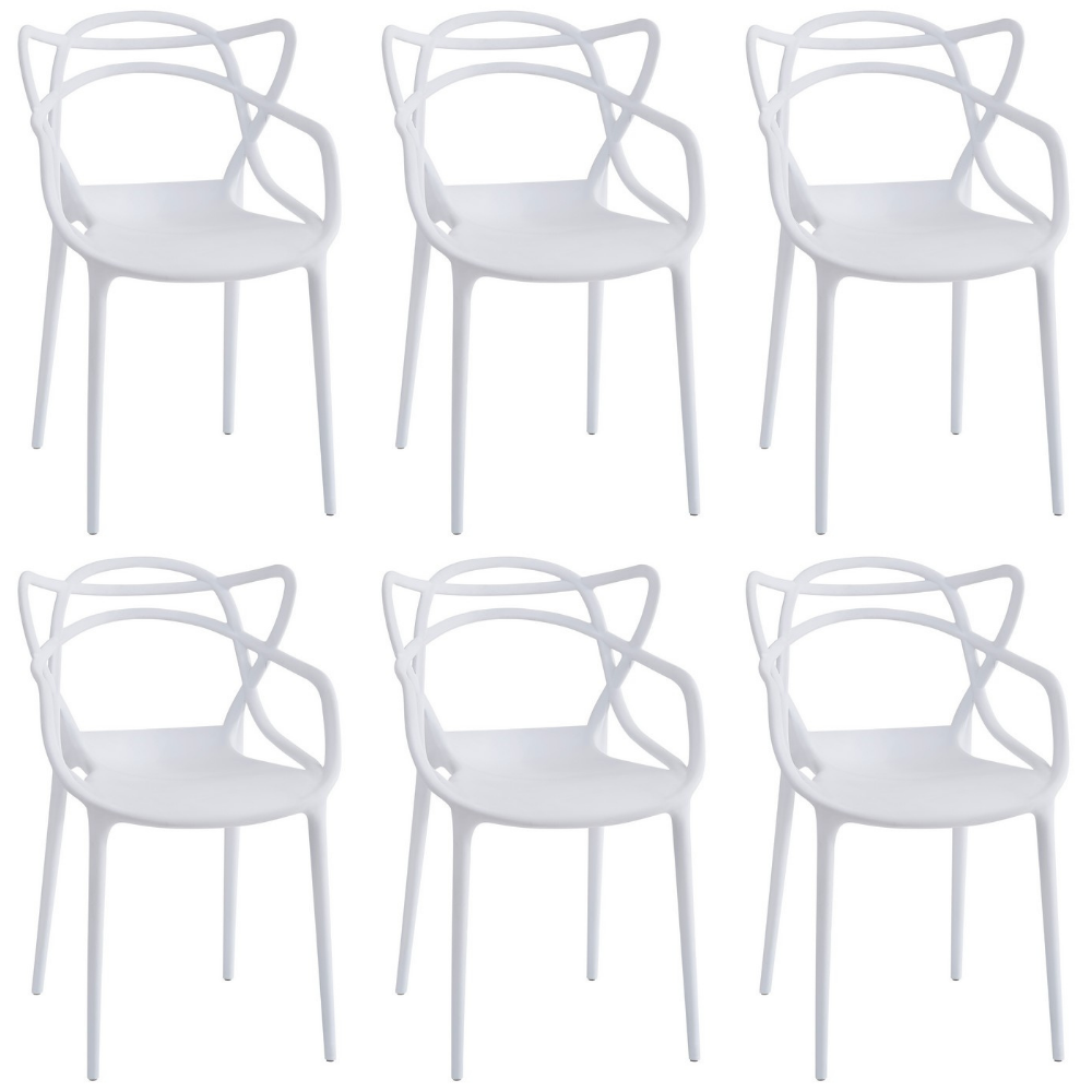 Set 6 sedie da giardino impilabili in polipropilene anti-uv - Alba - BEST - 63747390603642