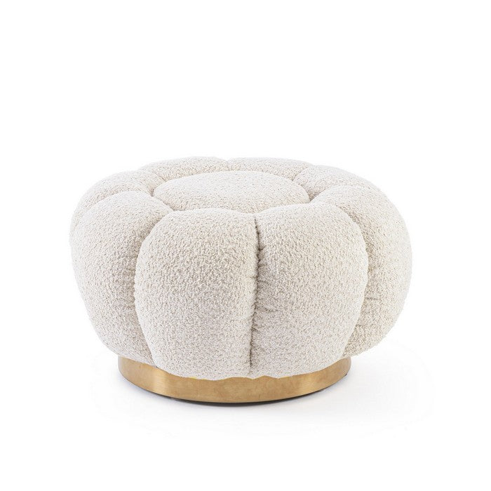 Pouf tondo in tessuto bouclé 65 cm - Floreal