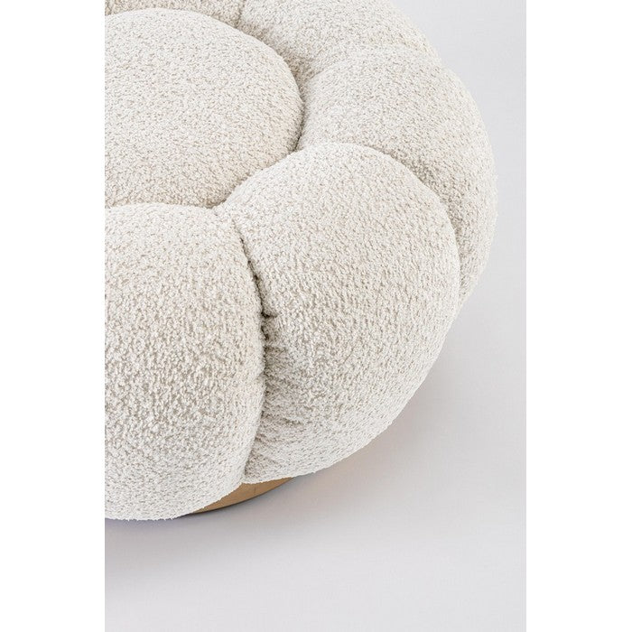 Pouf tondo in tessuto bouclé 65 cm - Floreal