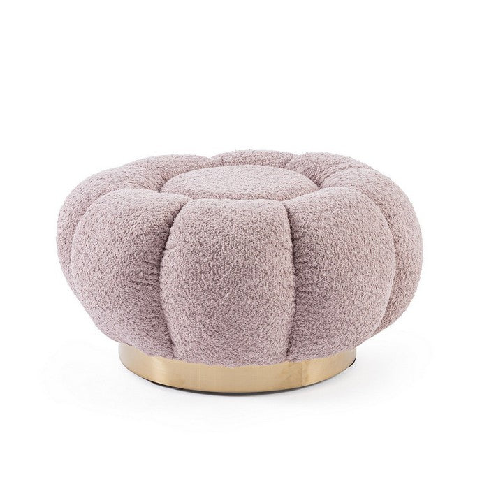 Pouf tondo in tessuto bouclé 65 cm - Floreal