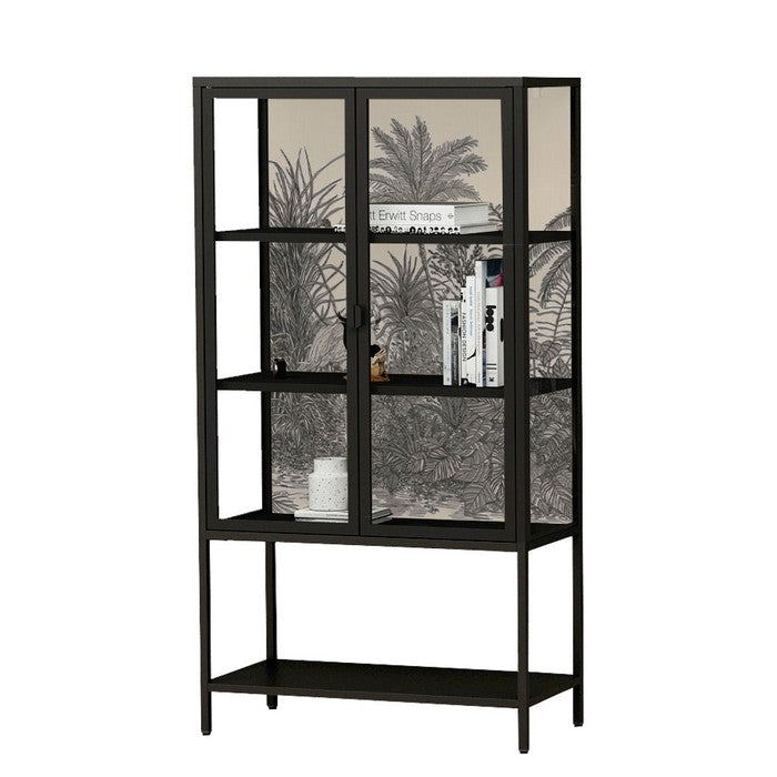 Vetrina in metallo con 2 ante e ripiani in stile industriale - Jungle