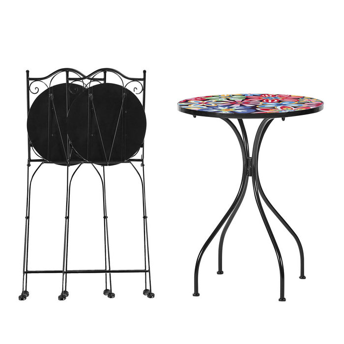 Set tavolo con sedie pieghevoli in metallo con mosaico - Sanremo - BEST - 66119061307770