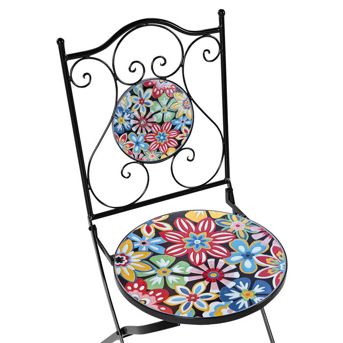 Set tavolo con sedie pieghevoli in metallo con mosaico - Sanremo - BEST - 66118647710074