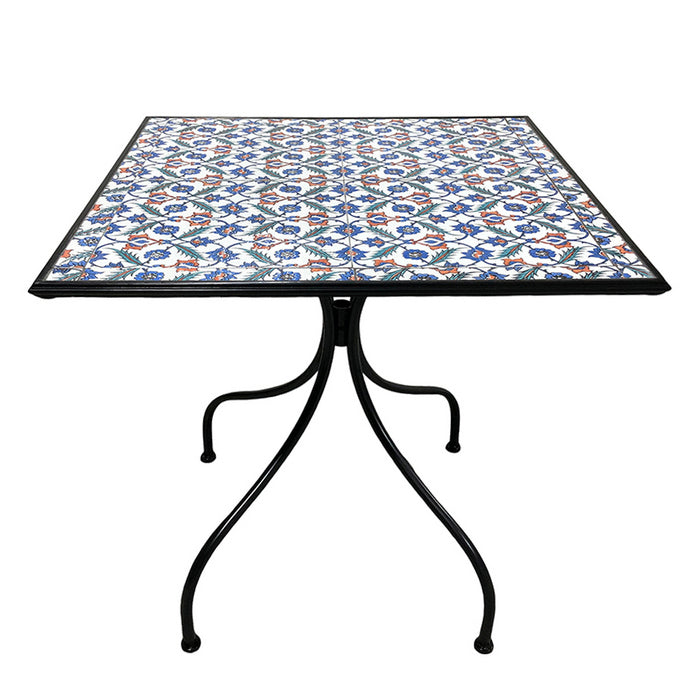 Tavolo quadrato da giardino in metallo con mosaico - Elba - BEST - 64871803912570