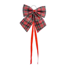 Fiocco in tessuto per decorazione natalizia - Tartan