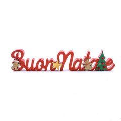Scritta in legno Buon Natale per decorazione natalizia 47 cm