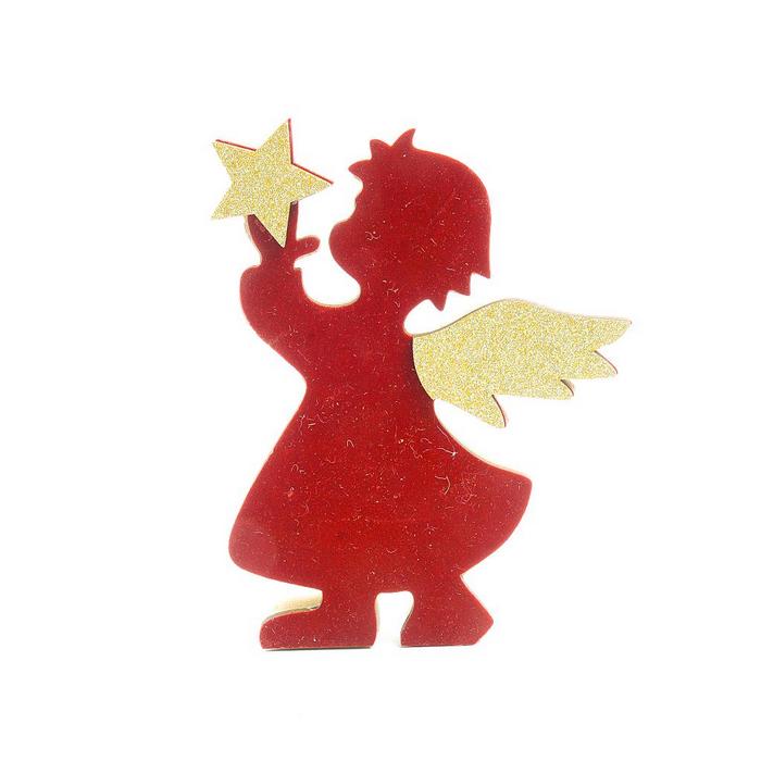 Decorazione angelo in legno per decorazione natalizia 14 cm