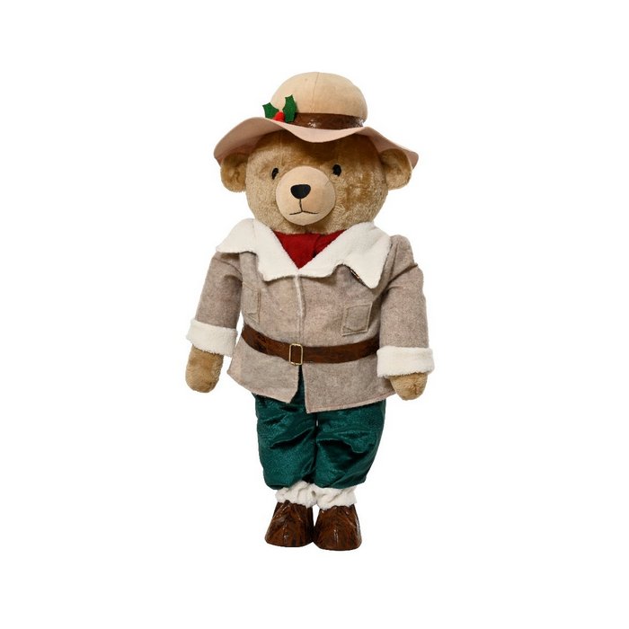 Orso in piedi per decorazione natalizia beige 88 cm