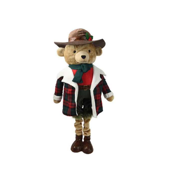 Orso in piedi per decorazione natalizia 117 cm