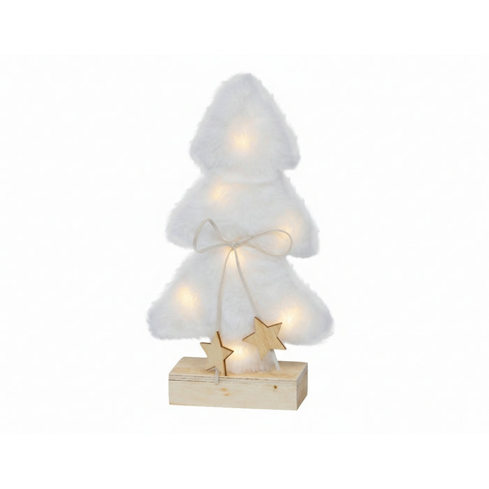 Albero decorativo luminoso in tessuto effetto peluche con micro LED