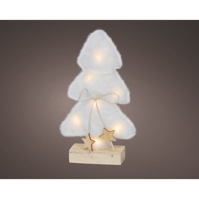 Albero decorativo luminoso in tessuto effetto peluche con micro LED