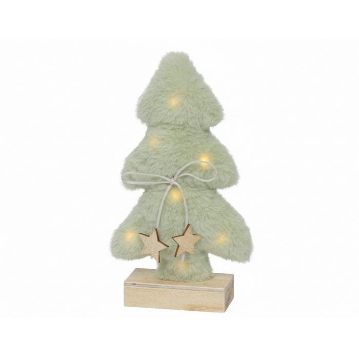 Albero decorativo luminoso in tessuto effetto peluche con micro LED