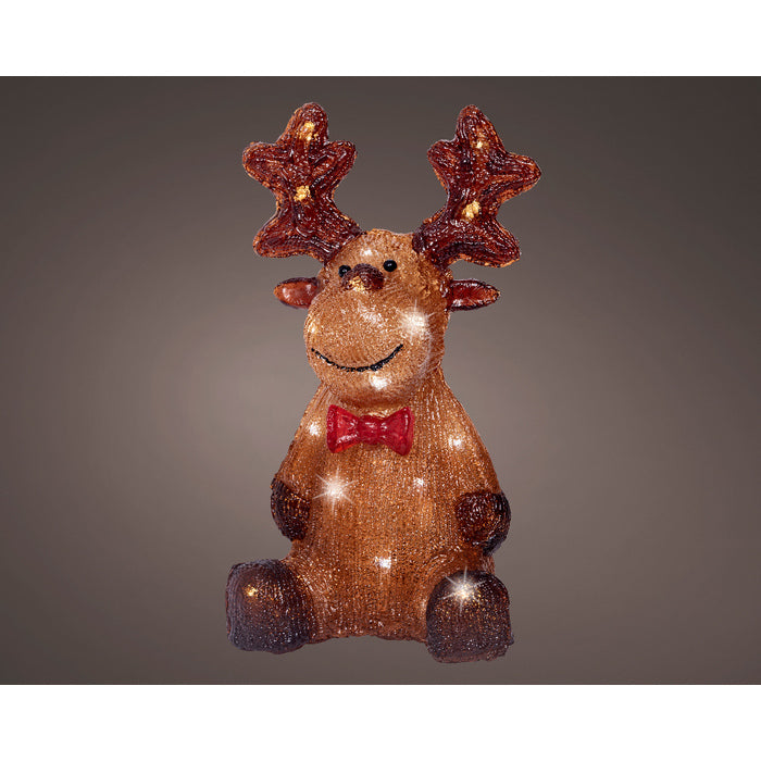 Renna per decorazione natalizia con LED a batteria interno/esterno 28 cm