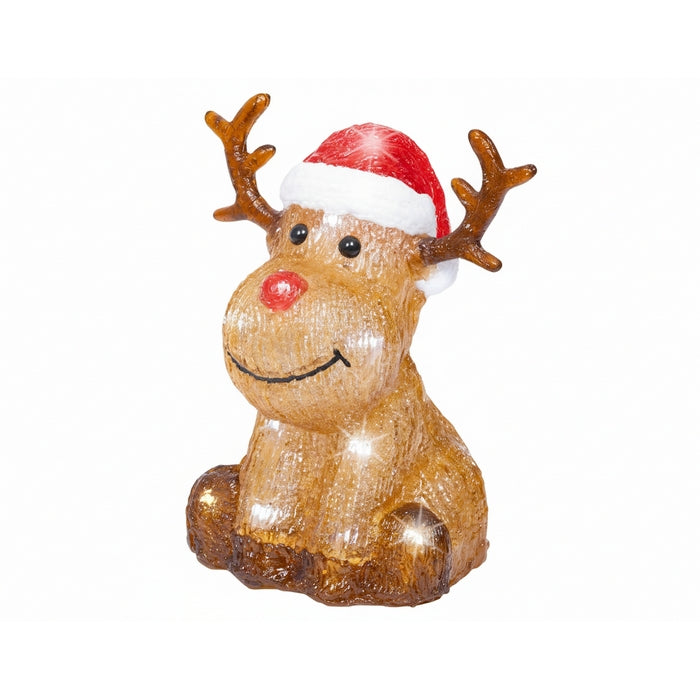 Renna per decorazione natalizia con LED a batteria interno/esterno 20 cm