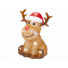 Renna per decorazione natalizia con LED a batteria interno/esterno 20 cm
