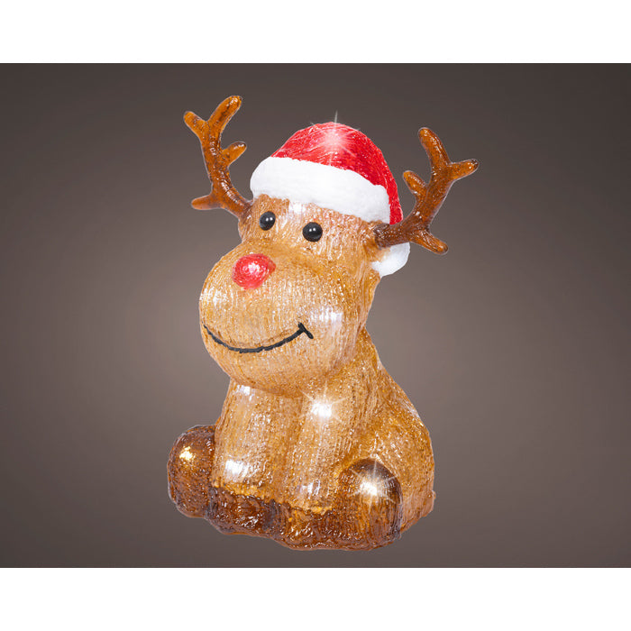 Renna per decorazione natalizia con LED a batteria interno/esterno 20 cm