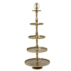 Etagère scaffale tondo in alluminio dorato