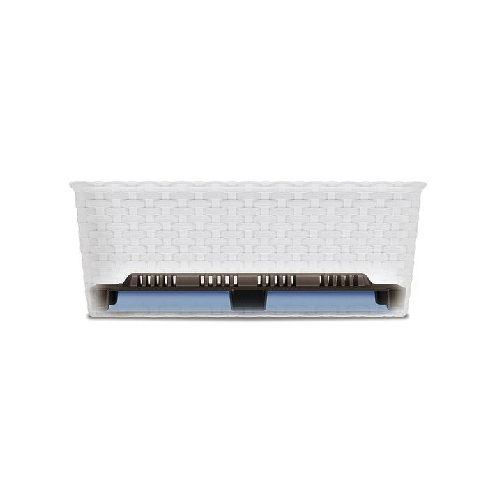Balconetta rettangolare da giardino effetto rattan - Natural - STEFANPLAST - 34272853983448