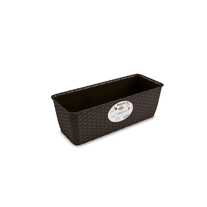 Balconetta rettangolare da giardino effetto rattan - Natural - STEFANPLAST - 34272863584472