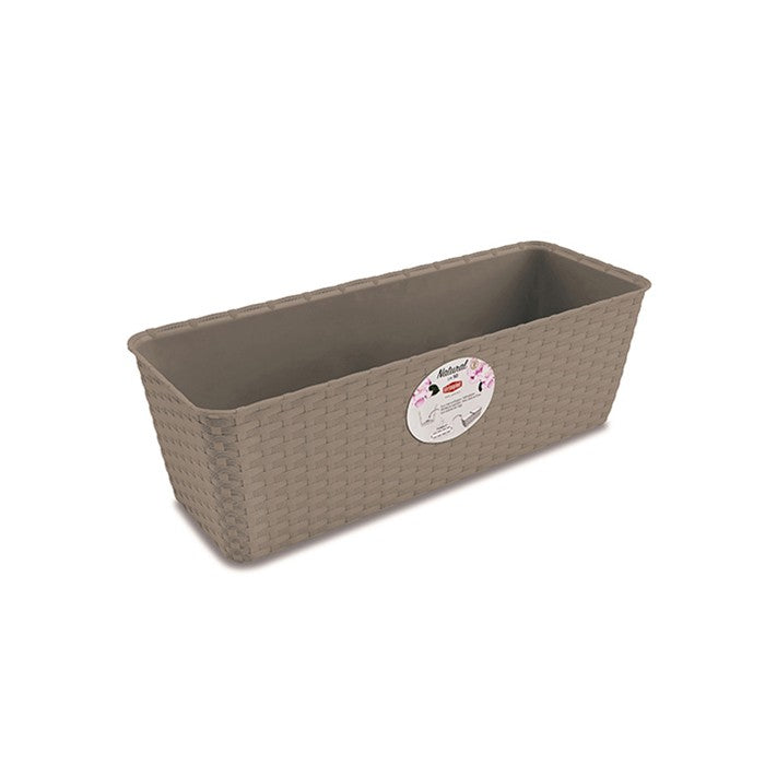 Balconetta rettangolare da giardino effetto rattan - Natural - STEFANPLAST - 34272871743704