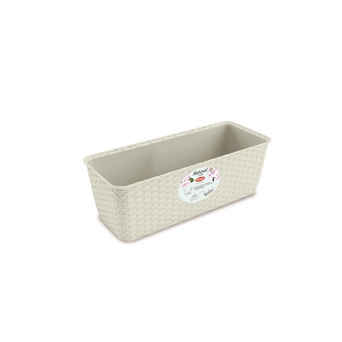 Balconetta rettangolare da giardino effetto rattan - Natural - STEFANPLAST - 34272877281496