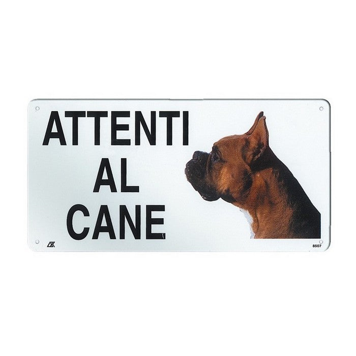 Targa in metallo attenti al cane 20x10 cm - RECORD - 64428959990138