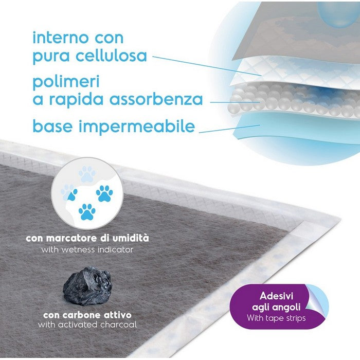 Tappetini assorbenti 60x60 cm con carbone attivo - Assorbipiù - RECORD - 64428991021434