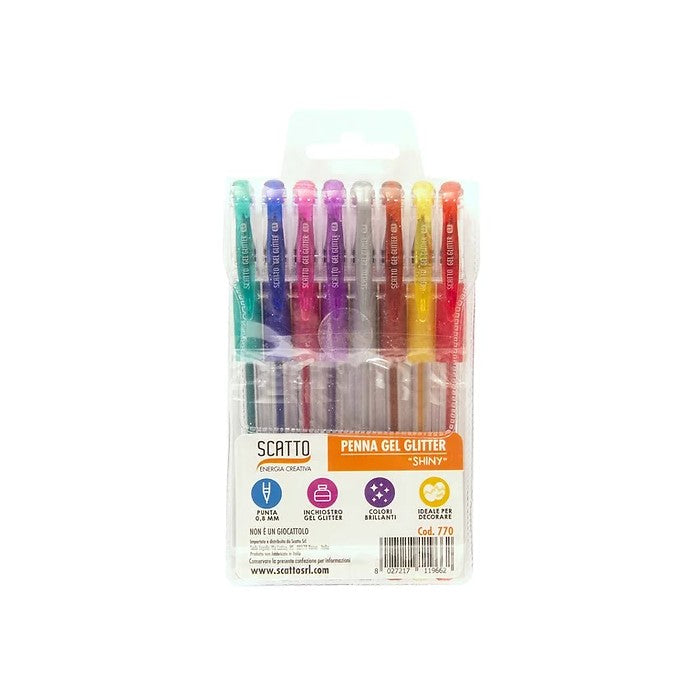 Set 8 penne gel glitter Fluo - SCATTO ENERGIA CREATIVA - 34277981782232