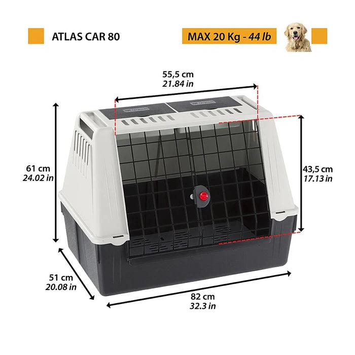 Trasportino per cani per auto - Atlas Car 80 - FERPLAST - 66088295596410