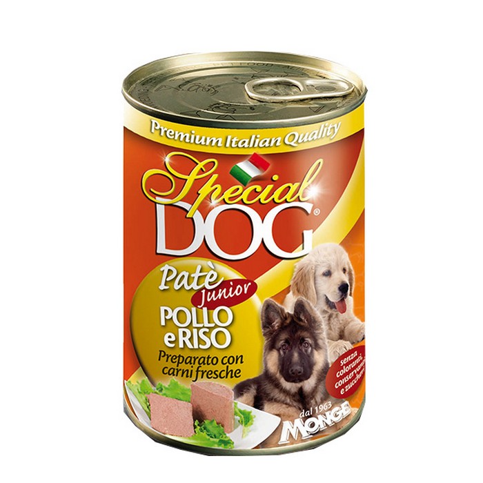 Special Dog All Breeds Puppy and Junior Paté con Pollo e Riso - MONGE - 63048069349754