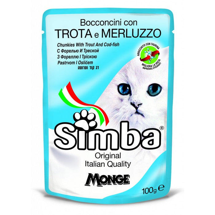 Simba Gatto Bocconcini con Trota e Merluzzo 100g