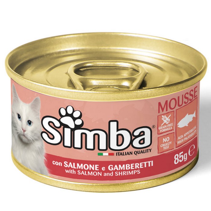 Simba Gatto Mousse con Salmone e Gamberetti 85g