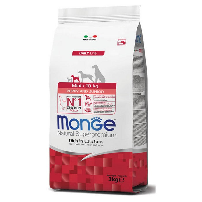 Monge Natural Superpremium Mini Puppy & Junior Ricco in Pollo - MONGE - 34775182901464